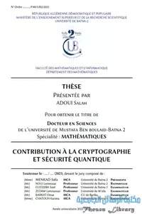 Contribution a la cryptographie et sécurité quantique